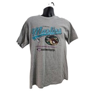 Vintage Florida Marlins MLB T-Shirt Grey CSA Tag Men's Size L 2004 Graphic Tee